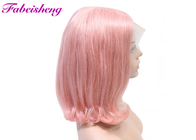 1b اللون الوردي الجبهة الرباط الباروكة بوب صحي شعر الإنسان موجة 180 ٪ الكثافة
